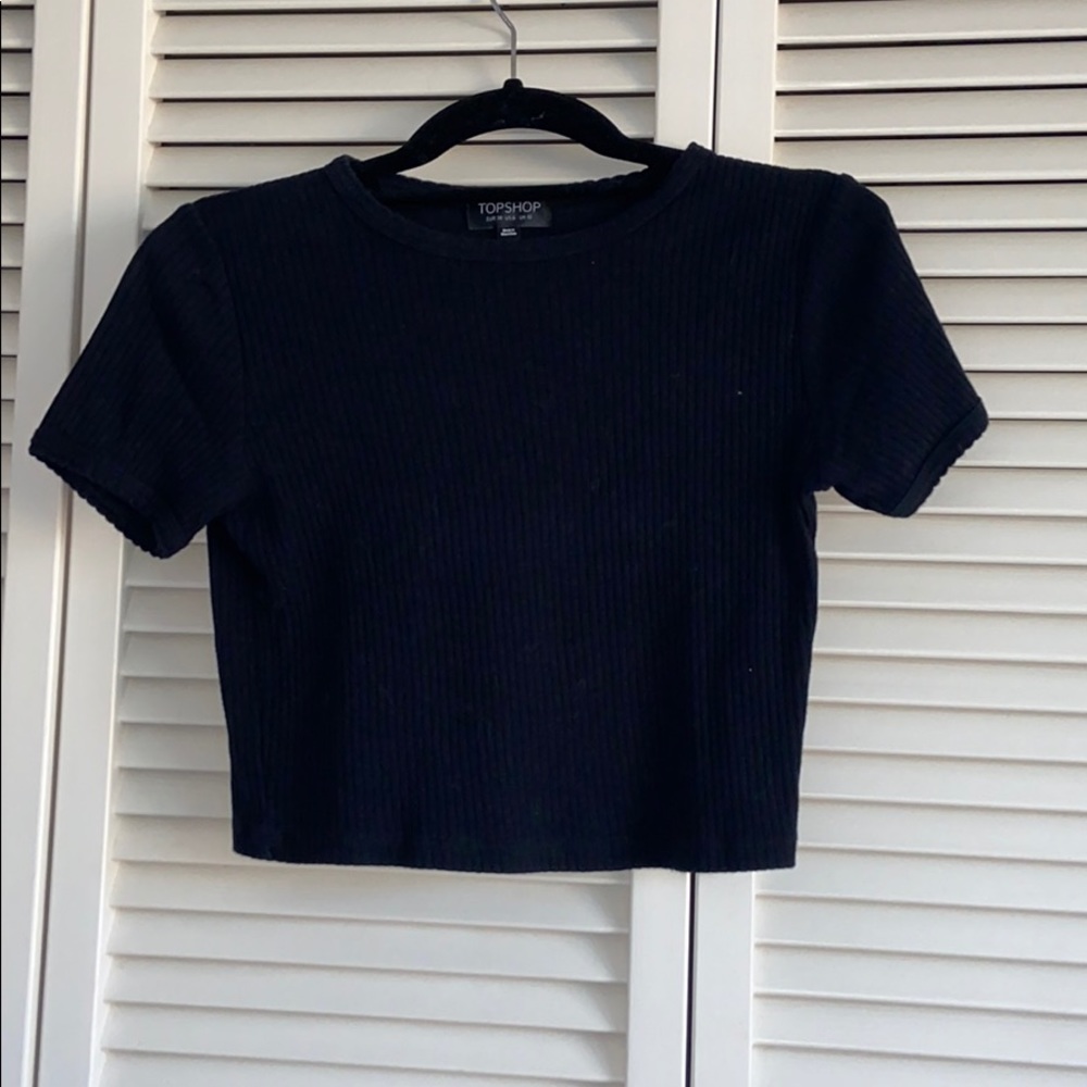 Topshop Ribbed Cropped Top